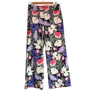 Anthropologie Colette Cecilia Pettersson Cropped Floral Wide Leg Pants Sz 28